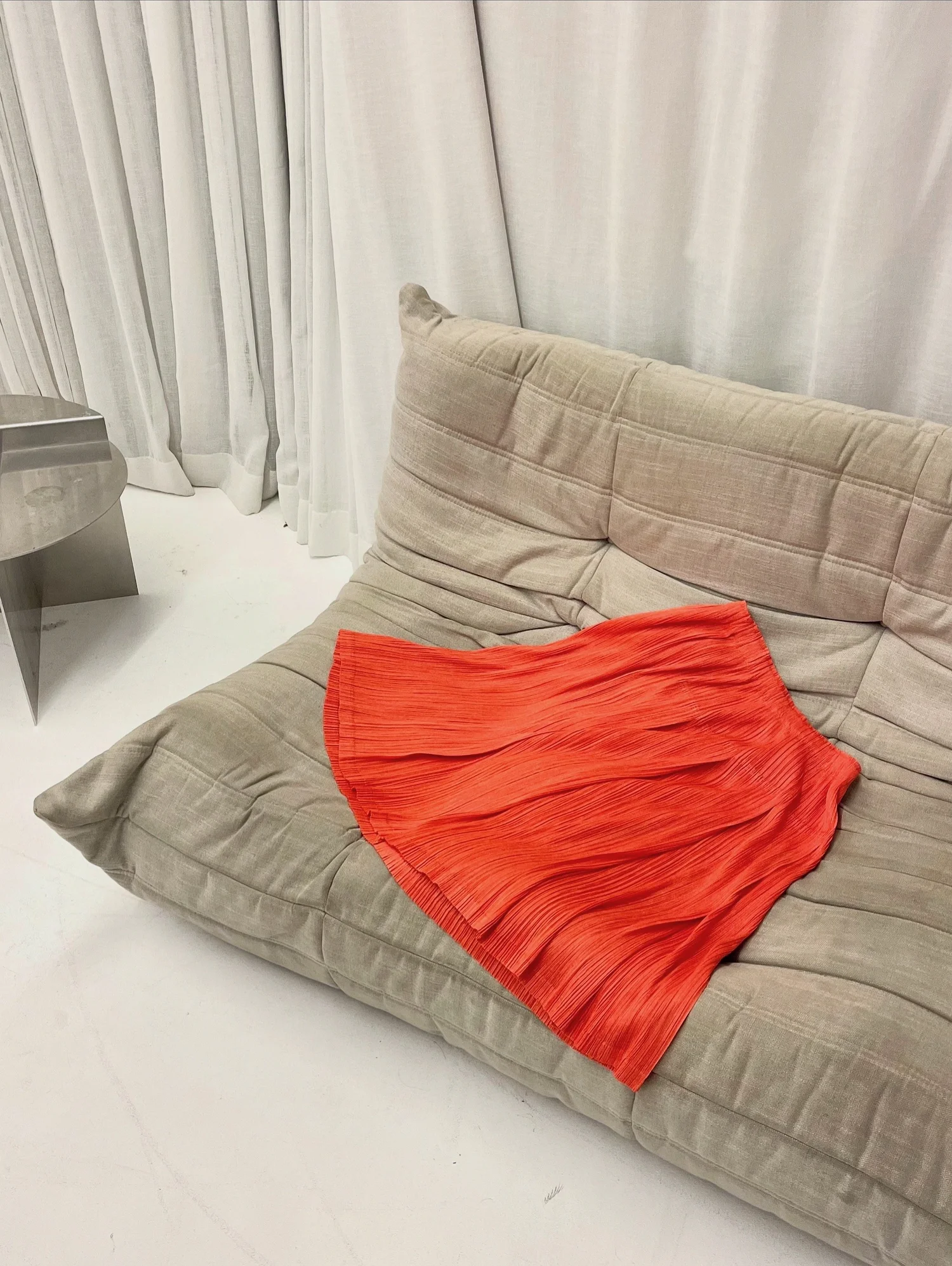 PLEATS PLEASE Issey Miyake Sunset Orange Skirt — Sozo Amour